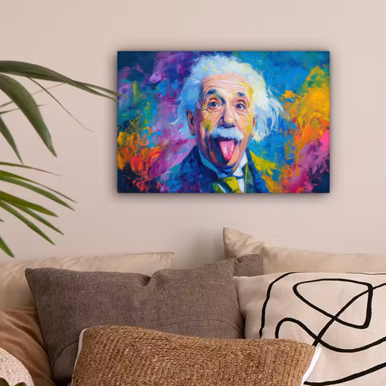 Oude man - Expressief - Kleurrijk canvas 2cm klein -sfeer1
