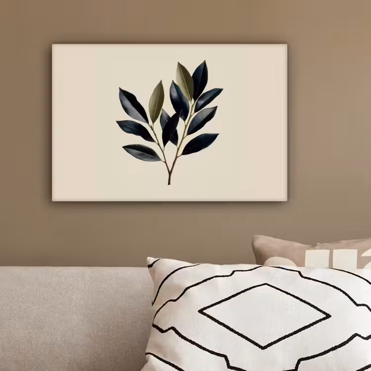 Ovaal - Olijfgroen - Simpel canvas 2cm klein -sfeer3
