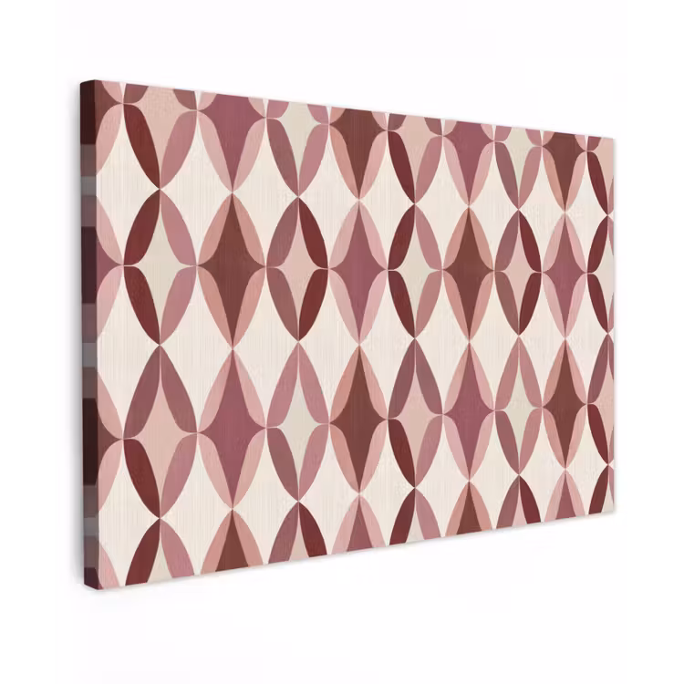 Ovaal - Textuur - Roze canvas 2cm klein 34 -z3d