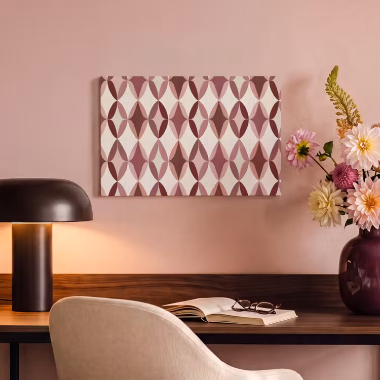 Ovaal - Textuur - Roze canvas 2cm klein 34 -sfeer4