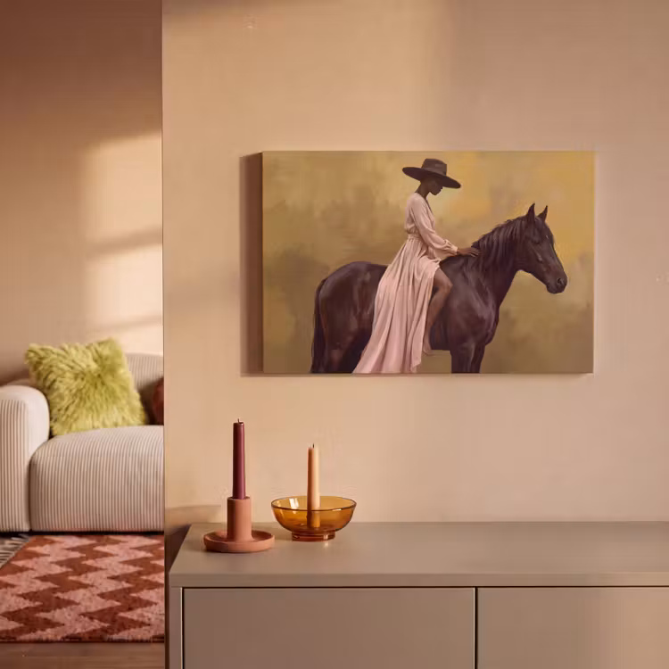 Paard - Klassiek - Oker canvas 2cm klein -sfeer1