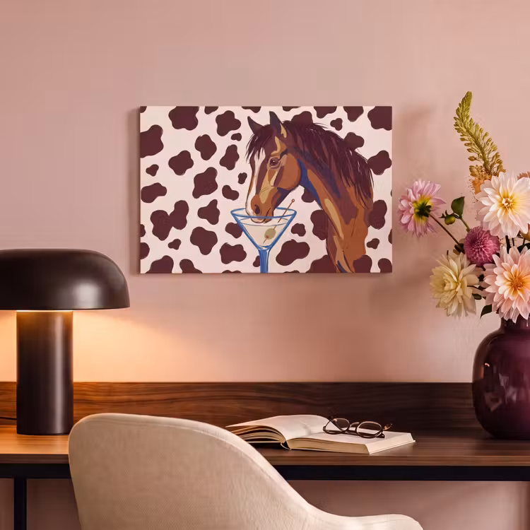 Paard - Martini - Dieren - Abstract - Bruin canvas 2cm klein -sfeer4