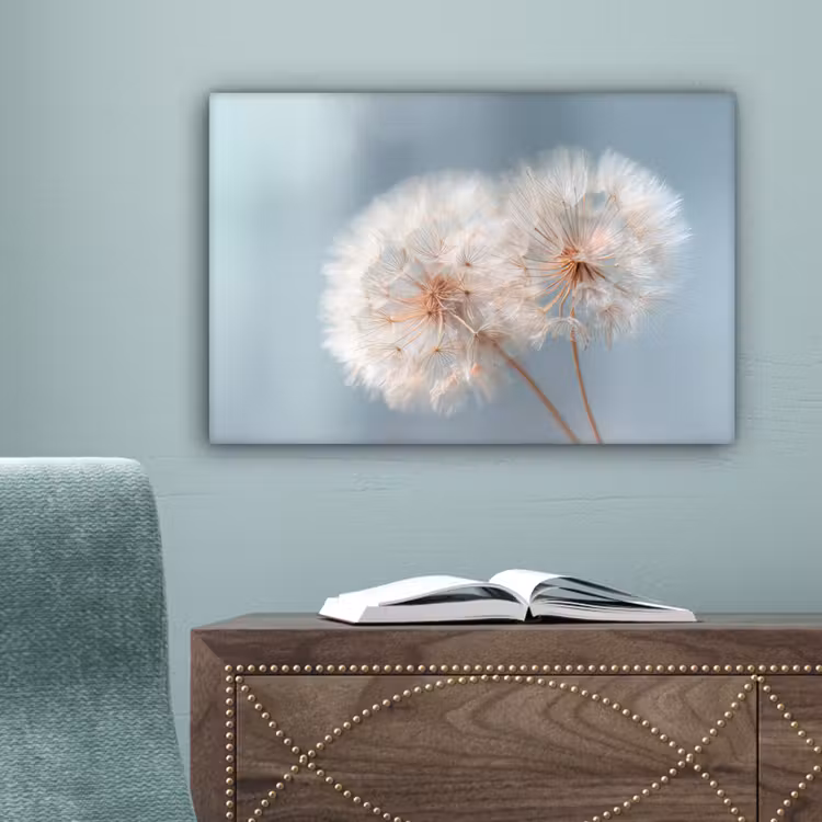 Paardenbloemen - Pluisjes - Wit canvas 2cm klein -sfeer4