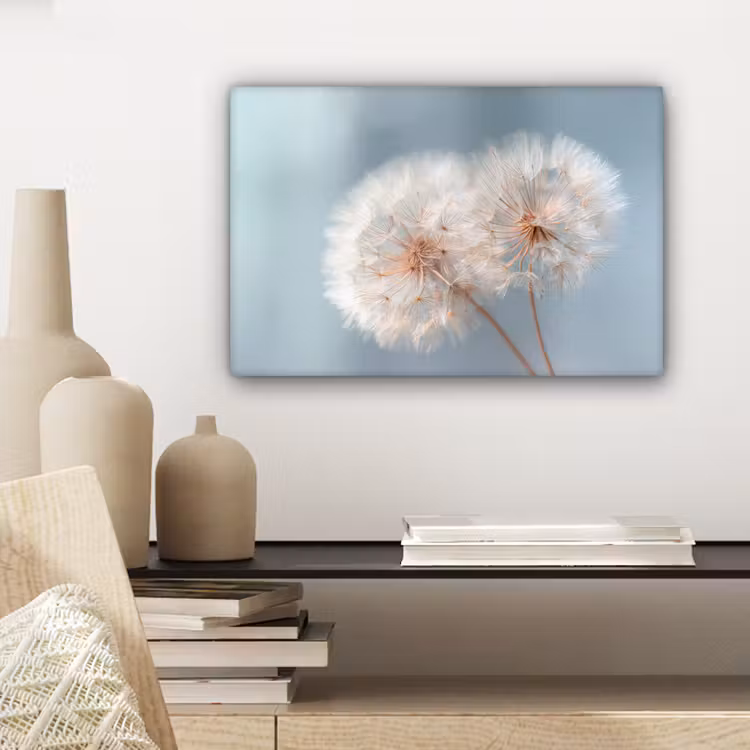 Paardenbloemen - Pluisjes - Wit canvas 2cm klein -sfeer6