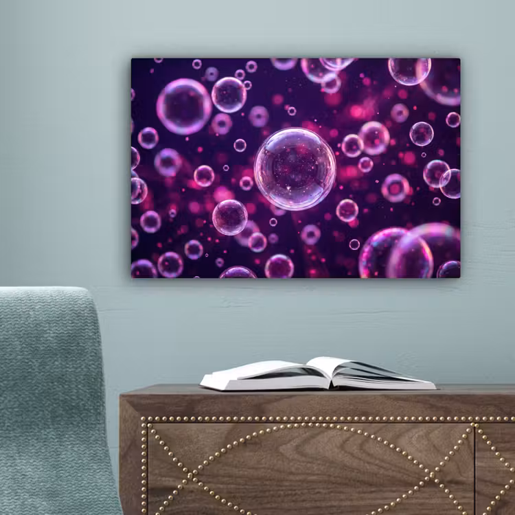 Paars - Bubbels - Schuim canvas 2cm klein -sfeer4