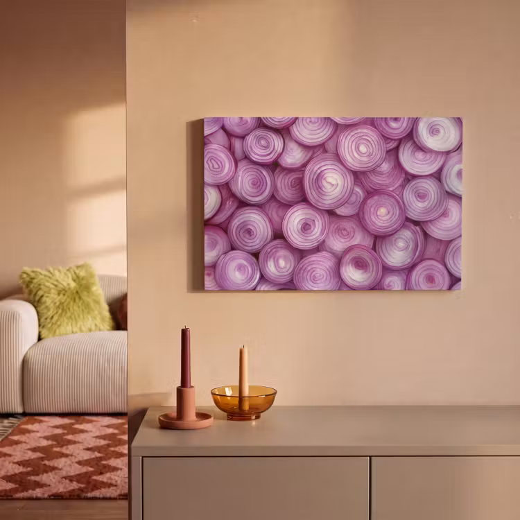 Paars - Uien - Close up canvas 2cm klein -sfeer1