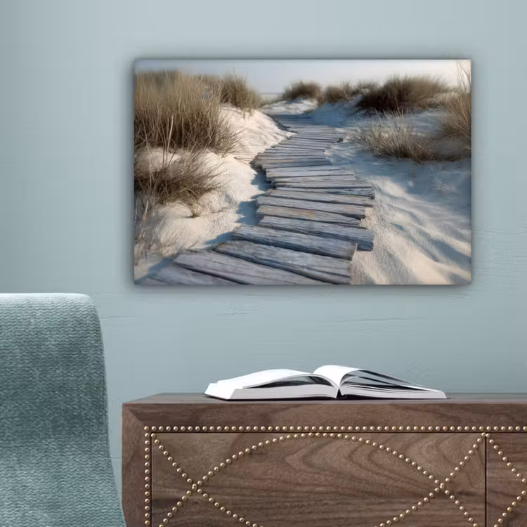 Pad - Planken - Duinen - Gras canvas 2cm klein -sfeer4