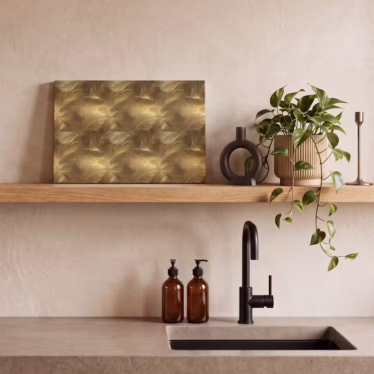 Palm - Waaier - Goud canvas 2cm klein 34 -sfeer3