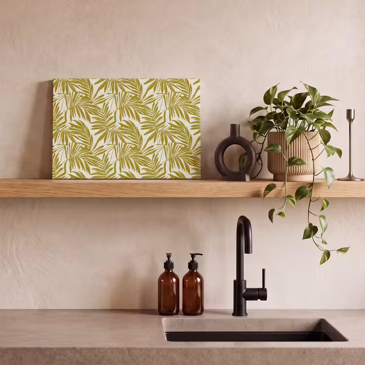 Palmblad - Patroon - Groen canvas 2cm klein 34 -sfeer3