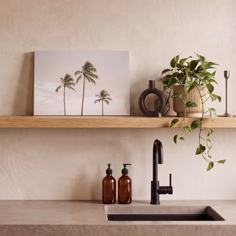 Palmbomen - Zonsondergang - Roze canvas 2cm klein -sfeer3