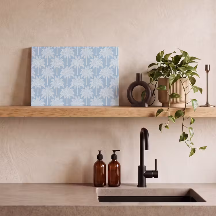 Palmboom - Modern - Blauw canvas 2cm klein 34 -sfeer3