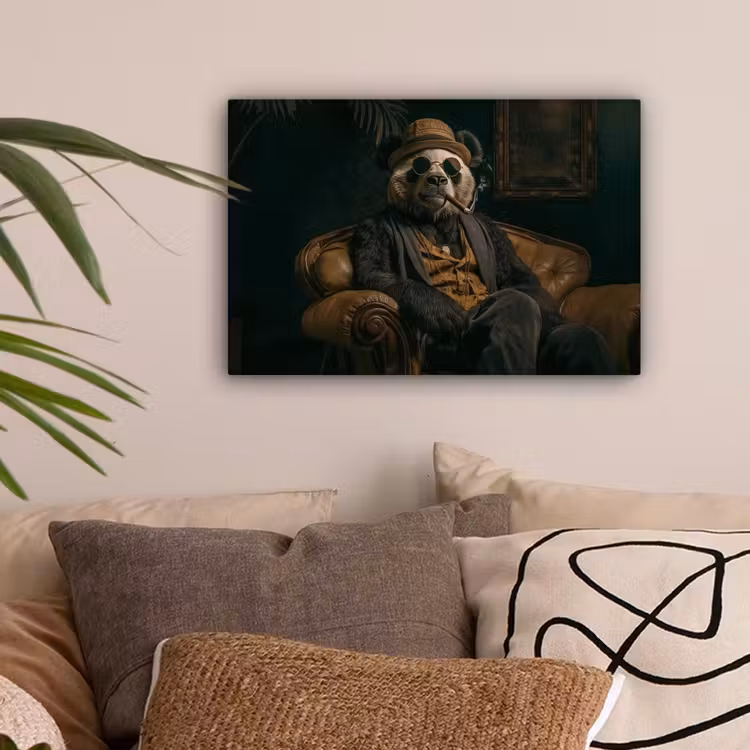 Panda - Hoed - Bril - Pak canvas 2cm klein -sfeer1