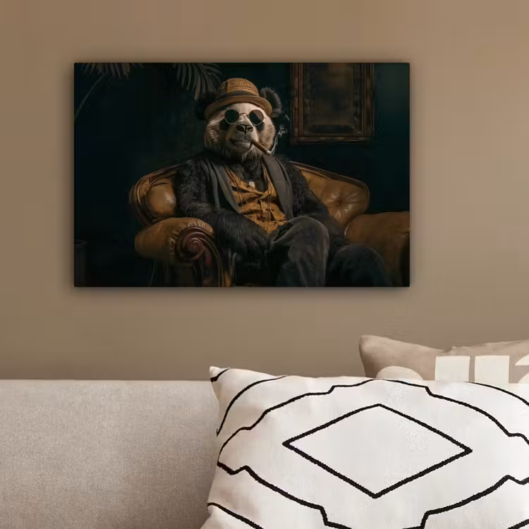 Panda - Hoed - Bril - Pak canvas 2cm klein -sfeer3