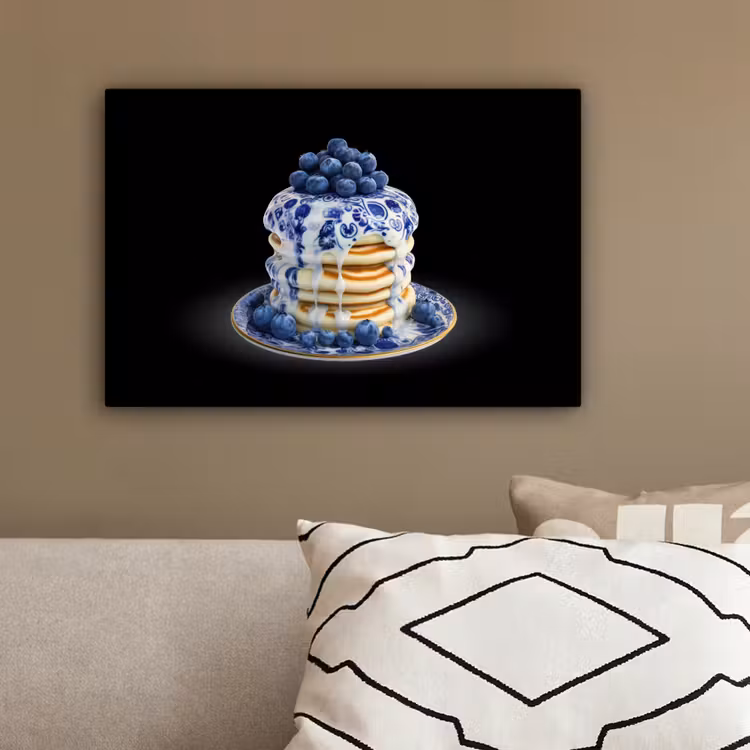 Pannenkoeken - Blauwe Bessen - Bord canvas 2cm klein -sfeer3