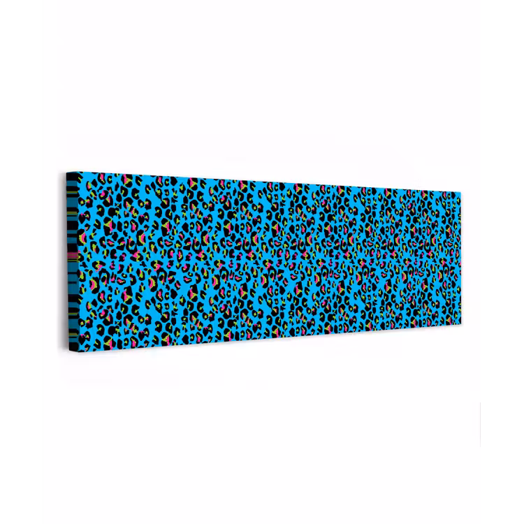 Panter - Blauw - Neon canvas 2cm klein 828 -z3d