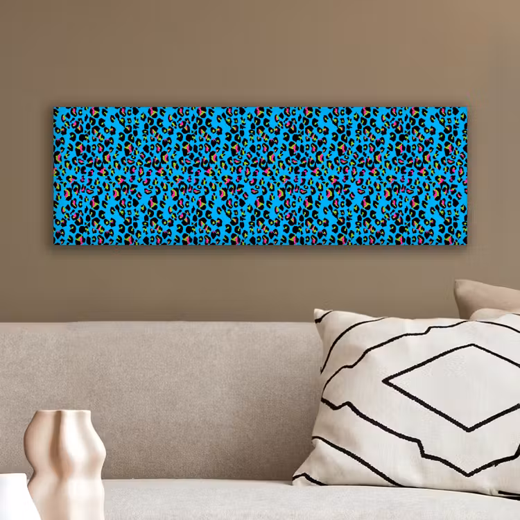 Panter - Blauw - Neon canvas 2cm klein 828 -sfeer3