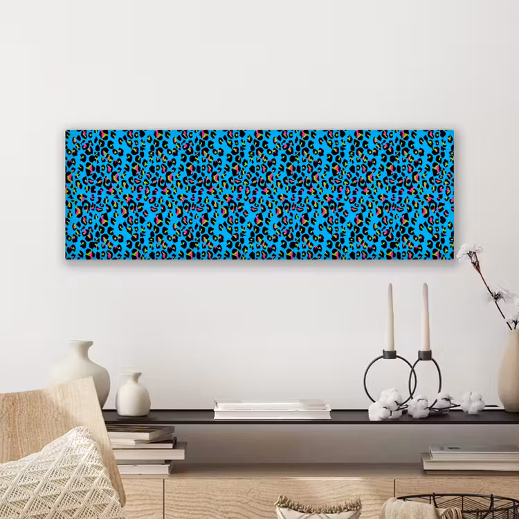 Panter - Blauw - Neon canvas 2cm klein 828 -sfeer6