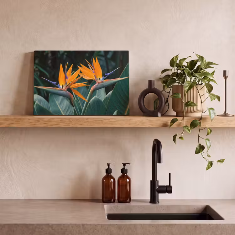 Paradijsvogel - Bloem - Exotisch canvas 2cm klein -sfeer3