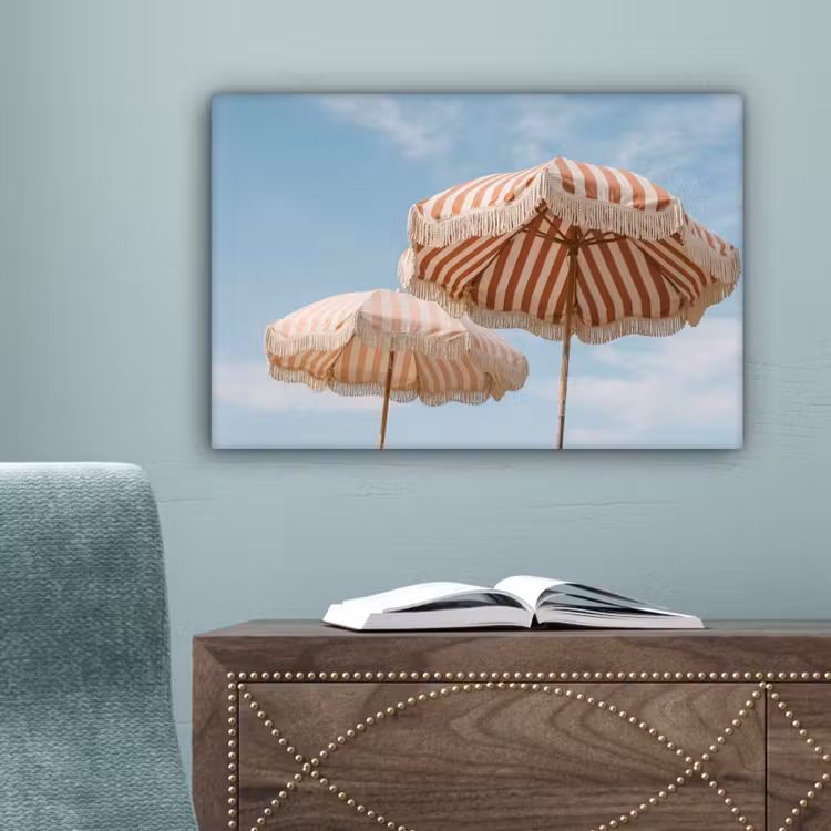 Parasol - Lucht - Rood canvas 2cm klein -sfeer4
