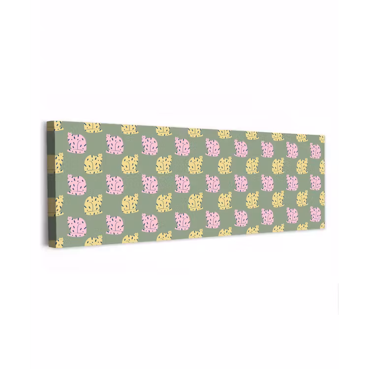 Pastel - Katten - Vlekjes - Groen canvas 2cm klein 828 -z3d