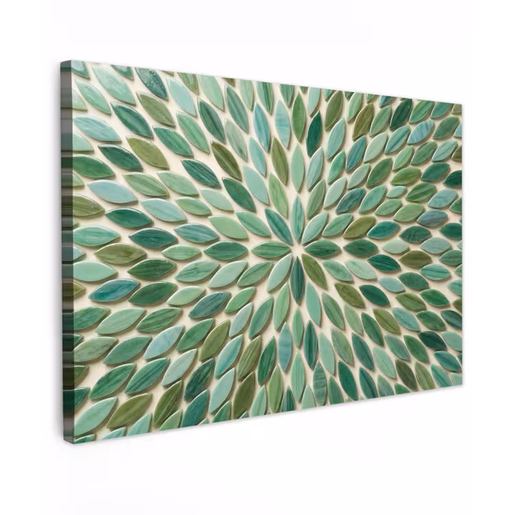 Patroon - Blad - Groen - Abstract canvas 2cm klein -z3d