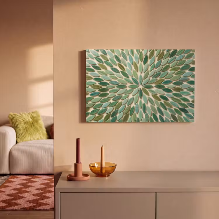 Patroon - Blad - Groen - Abstract canvas 2cm klein -sfeer1