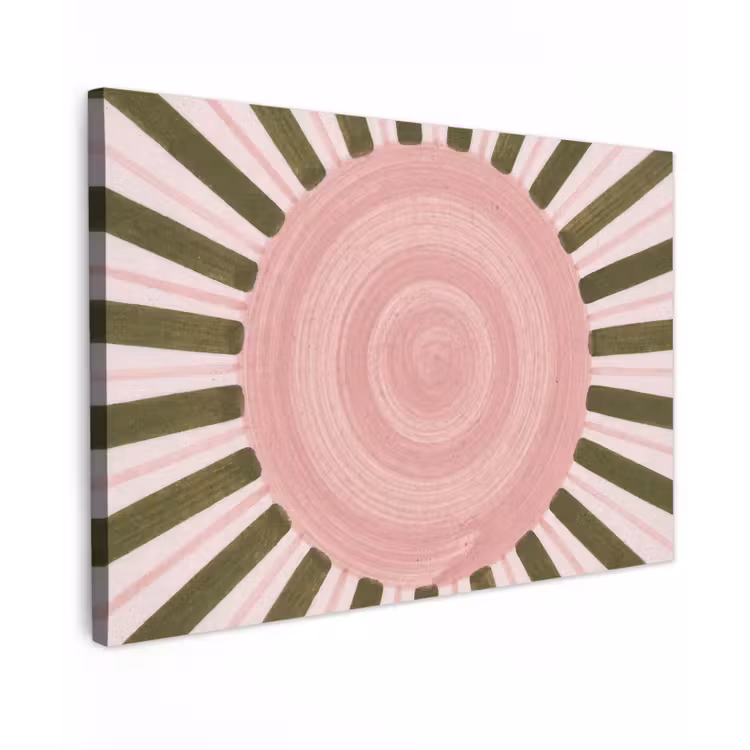 Patroon - Cirkel - Stralen - Abstract - Roze canvas 2cm klein -z3d