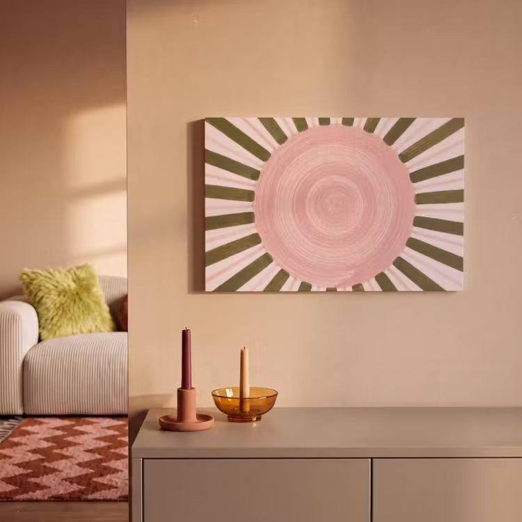 Patroon - Cirkel - Stralen - Abstract - Roze canvas 2cm klein -sfeer1