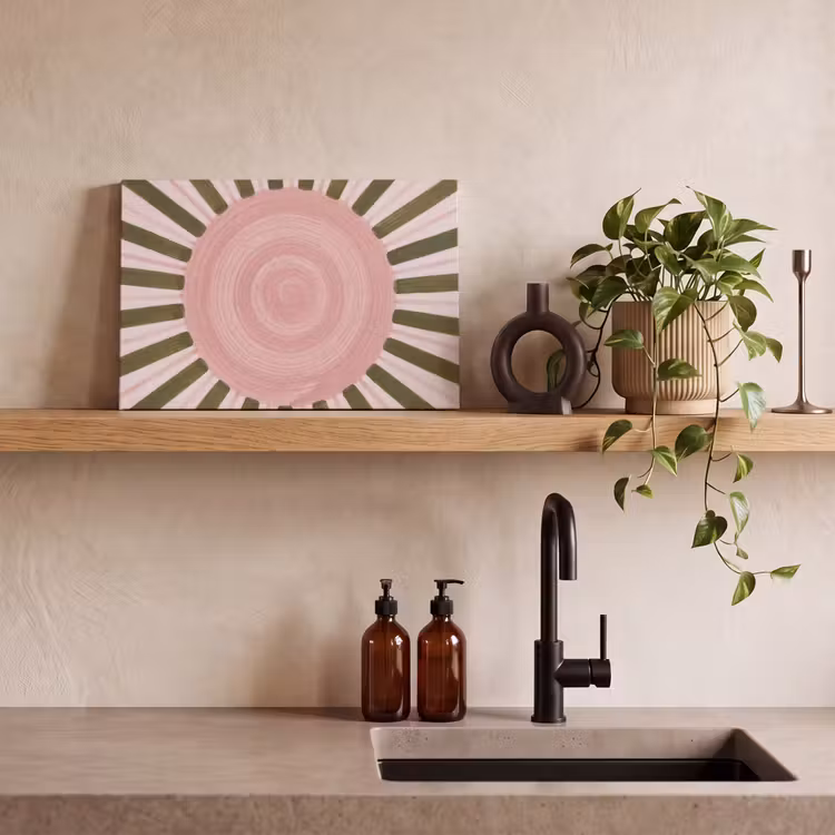 Patroon - Cirkel - Stralen - Abstract - Roze canvas 2cm klein -sfeer3
