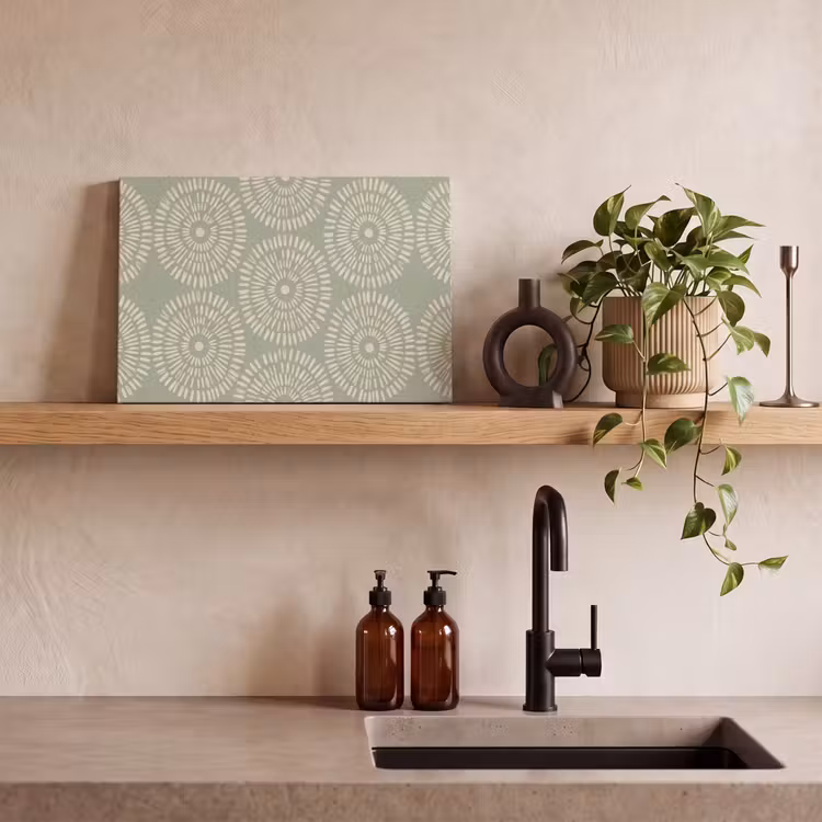 Patroon - Cirkels - Abstract - Modern - Groen canvas 2cm klein -sfeer3