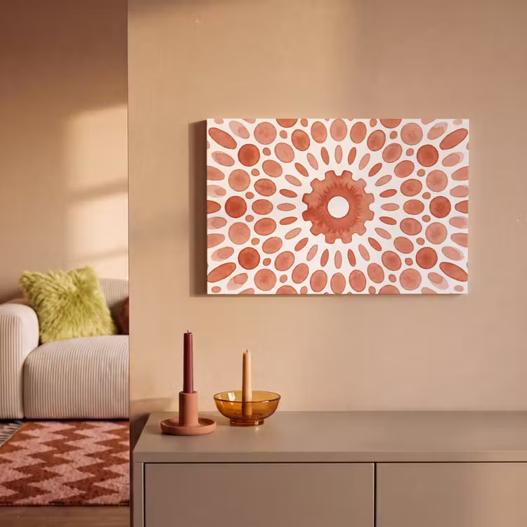 Patroon - Cirkels - Abstract - Modern - Rood canvas 2cm klein -sfeer1