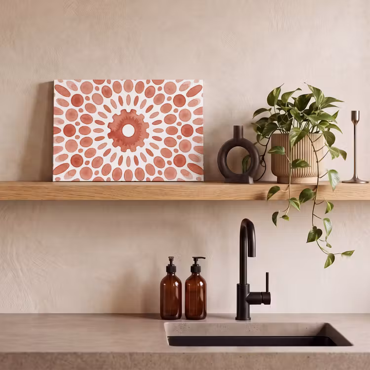 Patroon - Cirkels - Abstract - Modern - Rood canvas 2cm klein -sfeer3