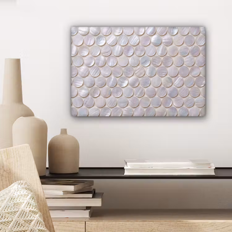 Patroon - Cirkels - Abstract - Modern - Wit canvas 2cm klein -sfeer6