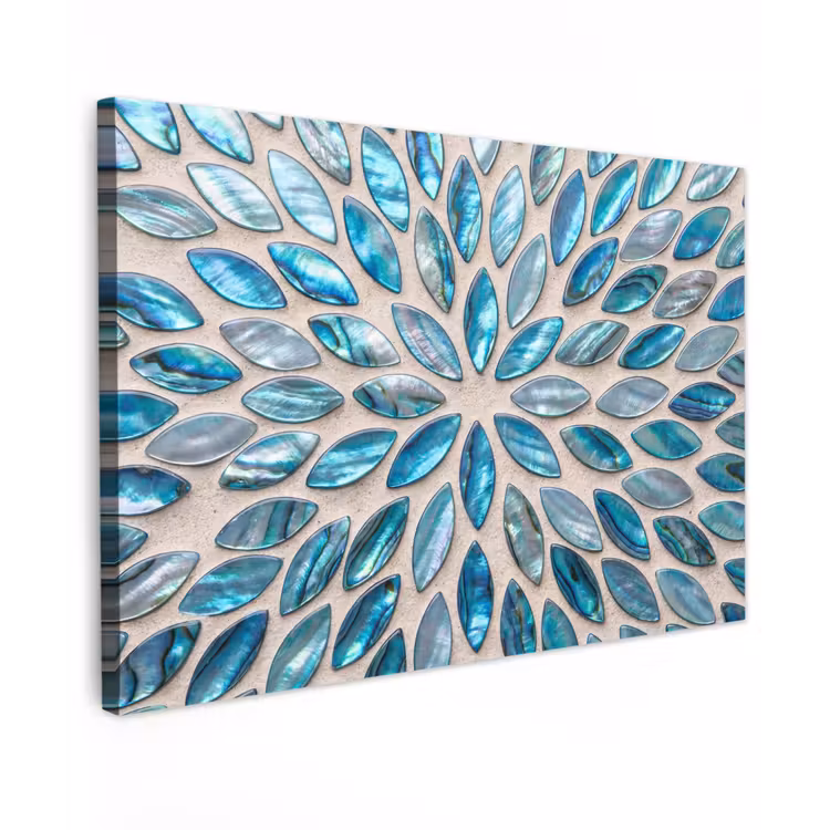 Patroon - Glans - Abstract - Blauw - Decoratie canvas 2cm klein -z3d