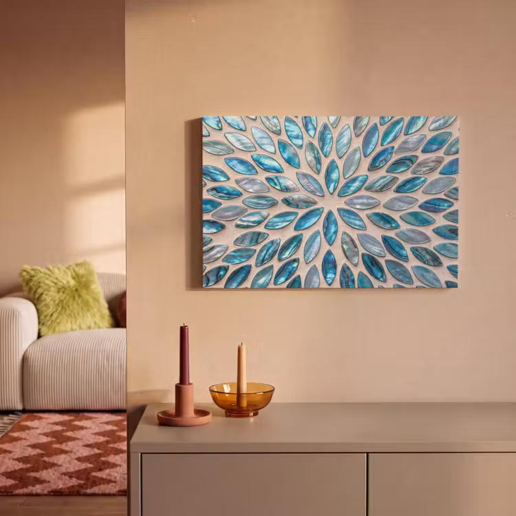 Patroon - Glans - Abstract - Blauw - Decoratie canvas 2cm klein -sfeer1