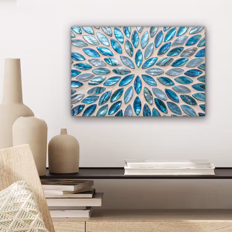 Patroon - Glans - Abstract - Blauw - Decoratie canvas 2cm klein -sfeer6