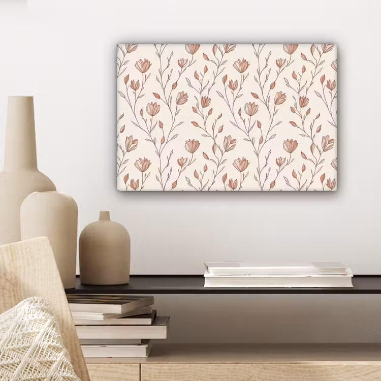 Patroon - Klassiek - Roze canvas 2cm klein 34 -sfeer6