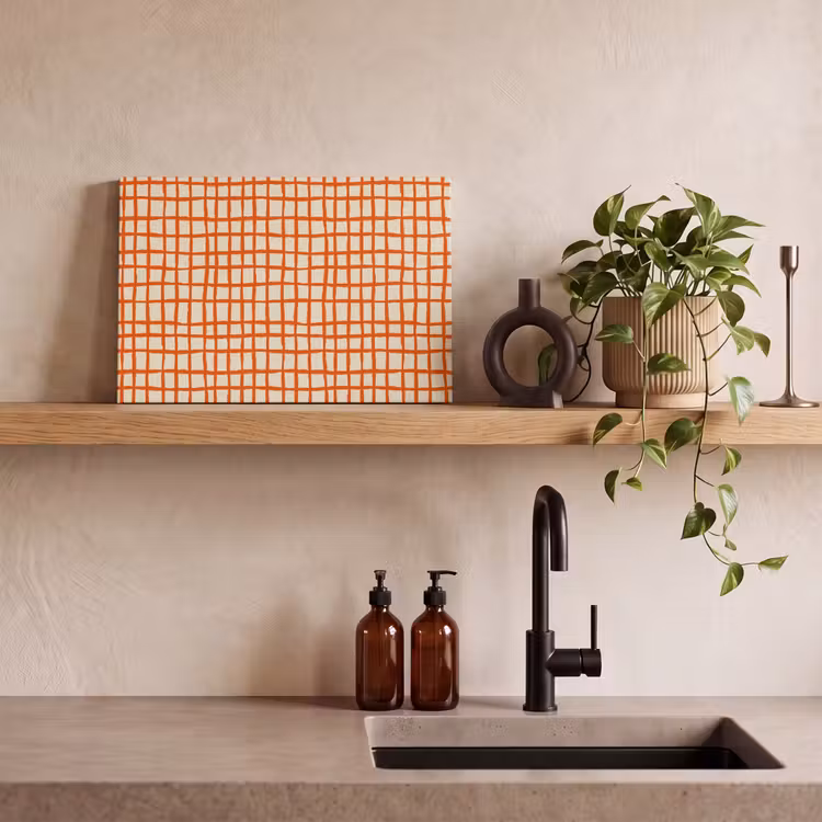 Patroon - Lijnen - Oranje canvas 2cm klein 34 -sfeer3