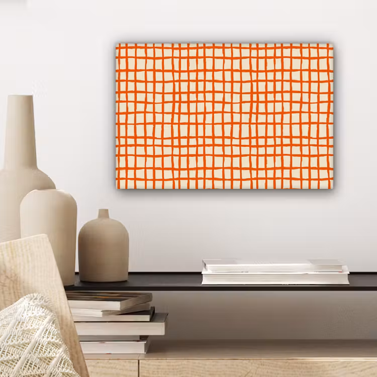 Patroon - Lijnen - Oranje canvas 2cm klein 34 -sfeer6
