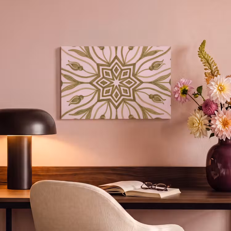 Patroon - Mandala - Decoratie - Abstract - Groen canvas 2cm klein -sfeer4