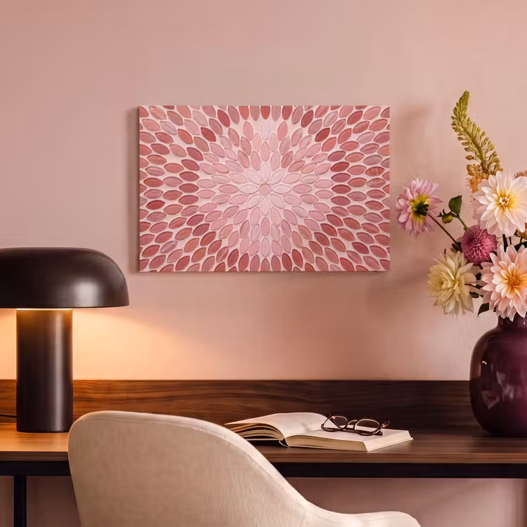 Patroon - Mozaïek - Ovaal - Abstract - Roze canvas 2cm klein -sfeer4