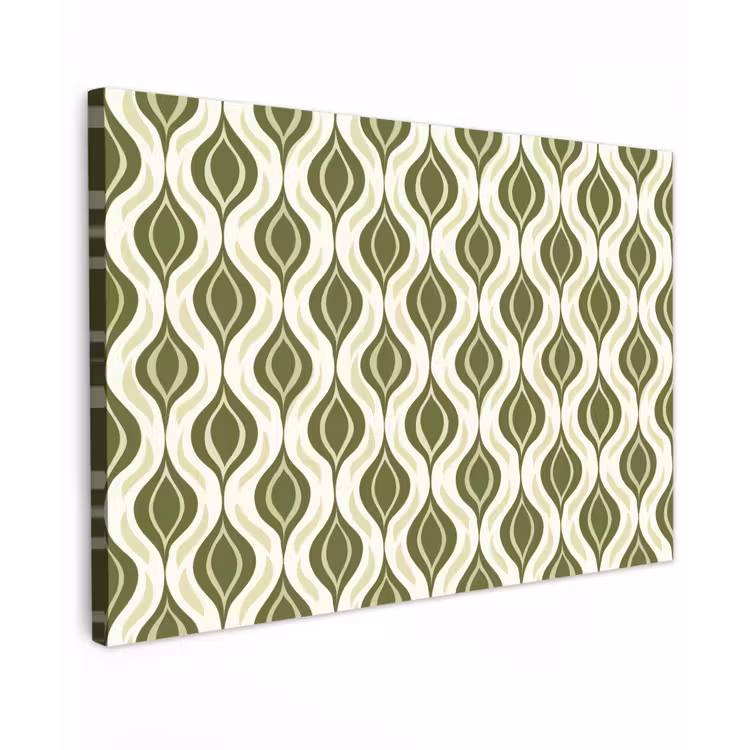 Patroon - Retro - Groen canvas 2cm klein 34 -z3d
