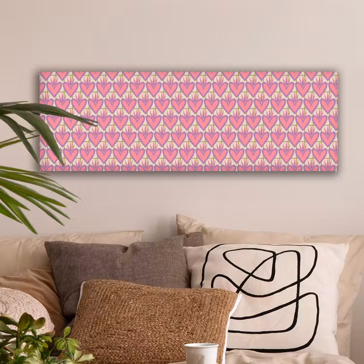 Patroon - Roze - Hartjes canvas 2cm klein 828 -sfeer1