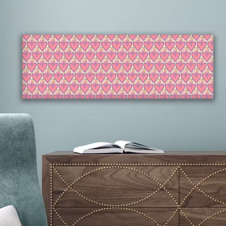 Patroon - Roze - Hartjes canvas 2cm klein 828 -sfeer4