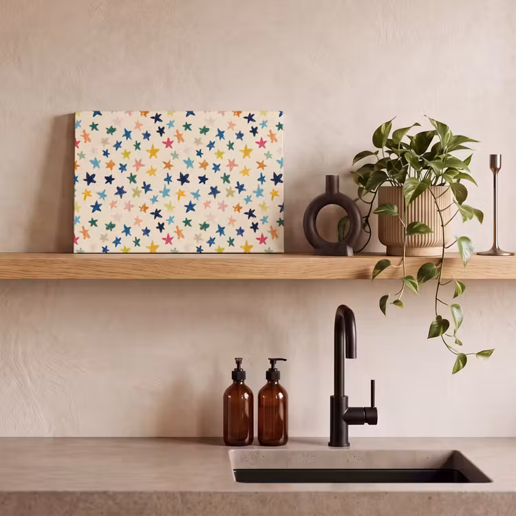 Patroon - Sterren - Kleurrijk canvas 2cm klein 34 -sfeer3