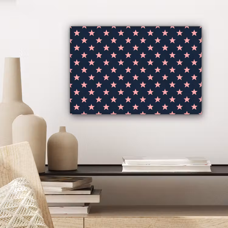 Patroon - Sterren - Roze canvas 2cm klein 34 -sfeer6