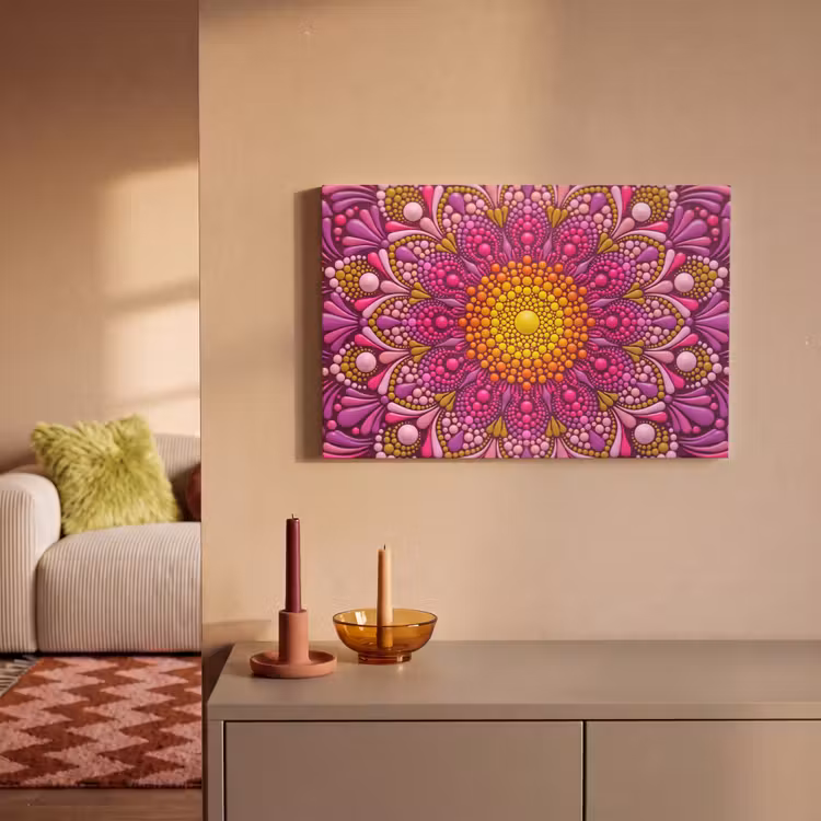 Patroon - Stippen - Abstract - Kleurrijk canvas 2cm klein -sfeer1