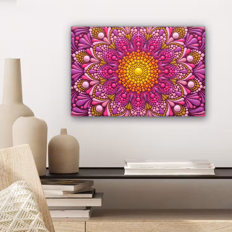 Patroon - Stippen - Abstract - Kleurrijk canvas 2cm klein -sfeer6