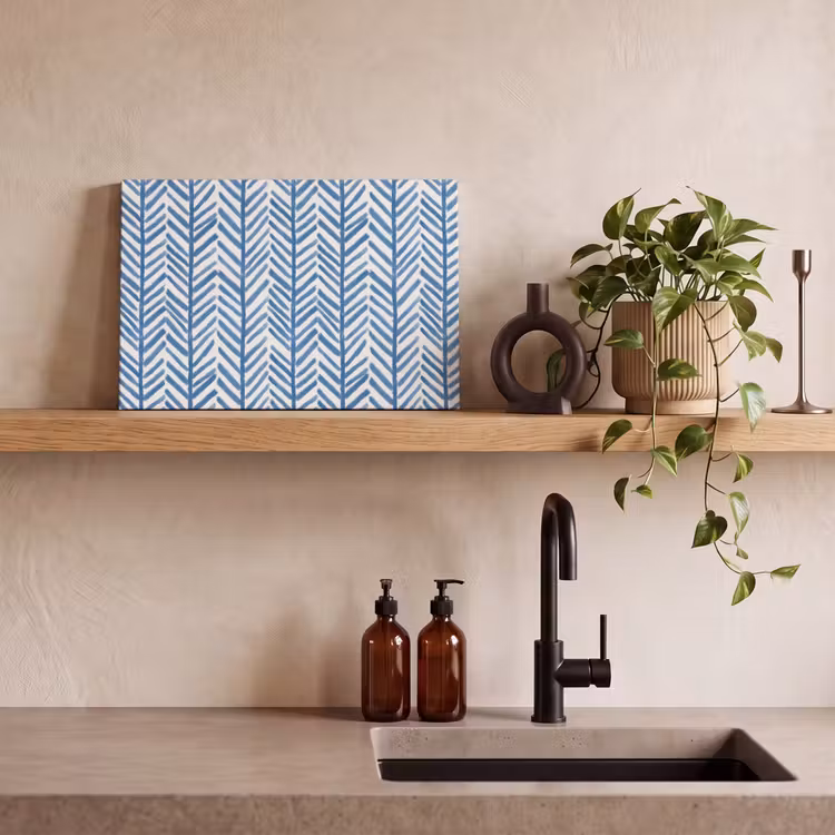 Patroon - Streep - Blauw canvas 2cm klein 34 -sfeer3