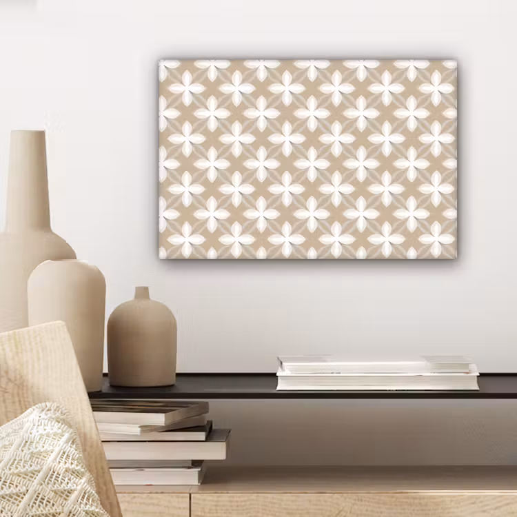 Patroon - Symmetrisch - Beige canvas 2cm klein 34 -sfeer6